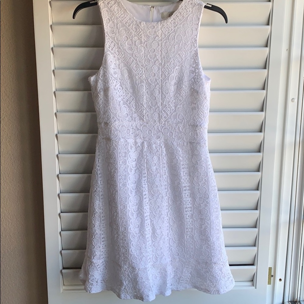 Loft White Lace Sleeveless Dress